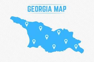 mapa simple de georgia con iconos de mapa vector