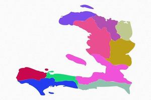 Haiti Detailed Map With States vector