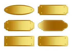 Golden Name Plate Collection vector