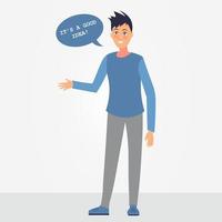 Man Talking With Speech Bubble vector