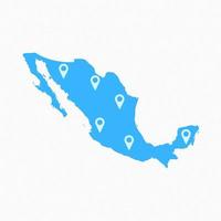 mapa de mexico con iconos de mapa vector