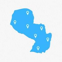 Paraguay Simple Map With Map Icons vector