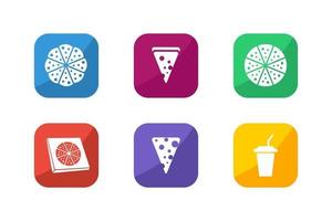 Pizza Icon Set Illustration vector