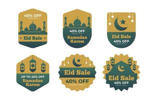 Eid Marketing Label with a modern minimalist design vector