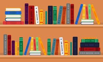 Row of Colorful Books Flat Design vector