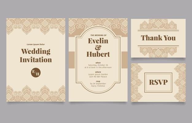 Wedding Design Set with decorative ornaments