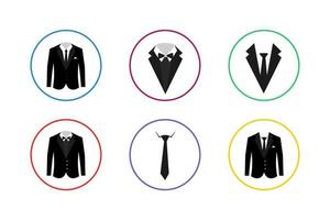 conjunto de iconos de vector de traje