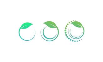 circle leaf eco vector logo template