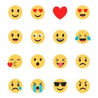 Emoji Icons Set Flat Design vector