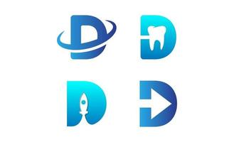 initial D logo set design template vector