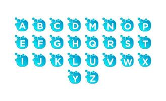 Initial a-z bubble logo set design vector