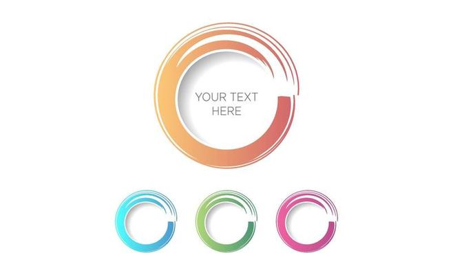 Circle brush water color logo design vector