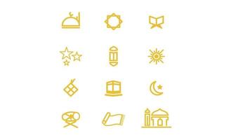 vector de plantilla de diseño de conjunto de iconos de ramadán