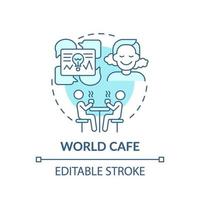 World cafe blue concept icon vector