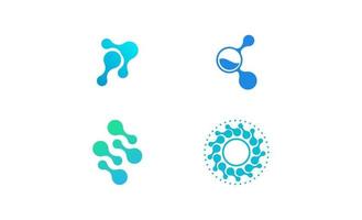 molecule lab science logo template design vector