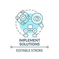 Implement solutions blue concept icon vector