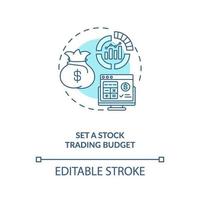 Setting stock trading budget concept icon vector