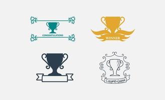 Trophy cup winner  logo design template vector