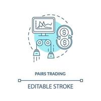 Pairs trading concept icon vector