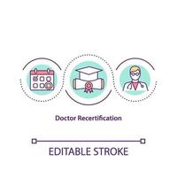 Doctor recertification concept icon
