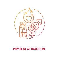 Physical attraction and passion concept icon. vector