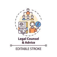 Legal counsel and advice concept icon vector