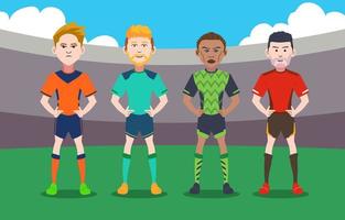 Collection of Soccer Player Characters vector