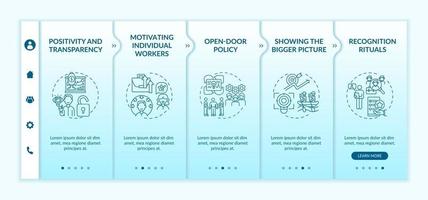 Strategies of staff motivation onboarding vector template