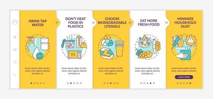 Avoiding microplastics tips onboarding vector template