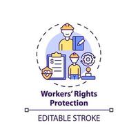 Workers rights protection concept icon vector