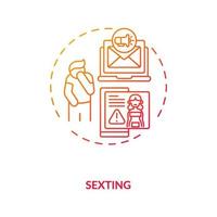 icono del concepto de cultura de sexting. vector