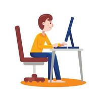 Man Working From Home vector