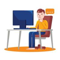 Man Working From Home vector