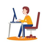 Man Working From Home vector