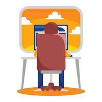 Man Working From Home vector