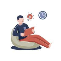 Man Working From Home vector