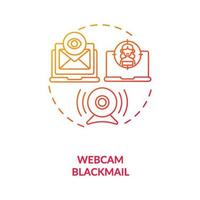 Blackmail on dating website concept icon. vector