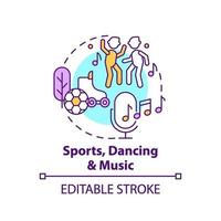 Sports, dancing and music concept icon vector