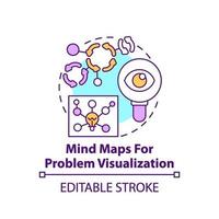 Mind maps for problem visualization concept icon vector