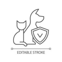 Pet insurance linear icon vector