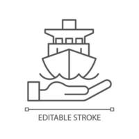 Marine insurance linear icon vector