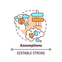 Assumptions concept icon vector