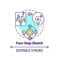 Four step sketch concept icon vector