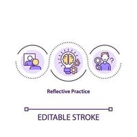 Reflective practice concept icon vector