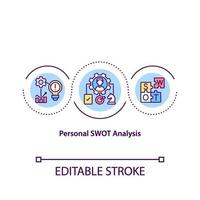 Personal SWOT analysis concept icon vector