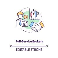 Full-service brokers concept icon vector