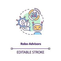 icono del concepto de robo-advisors vector