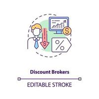 Discount brokers concept icon vector