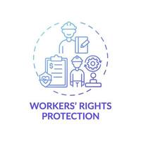 Workers rights protection concept icon vector