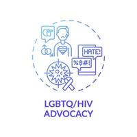 LGBTQ and HIV advocacy concept icon vector